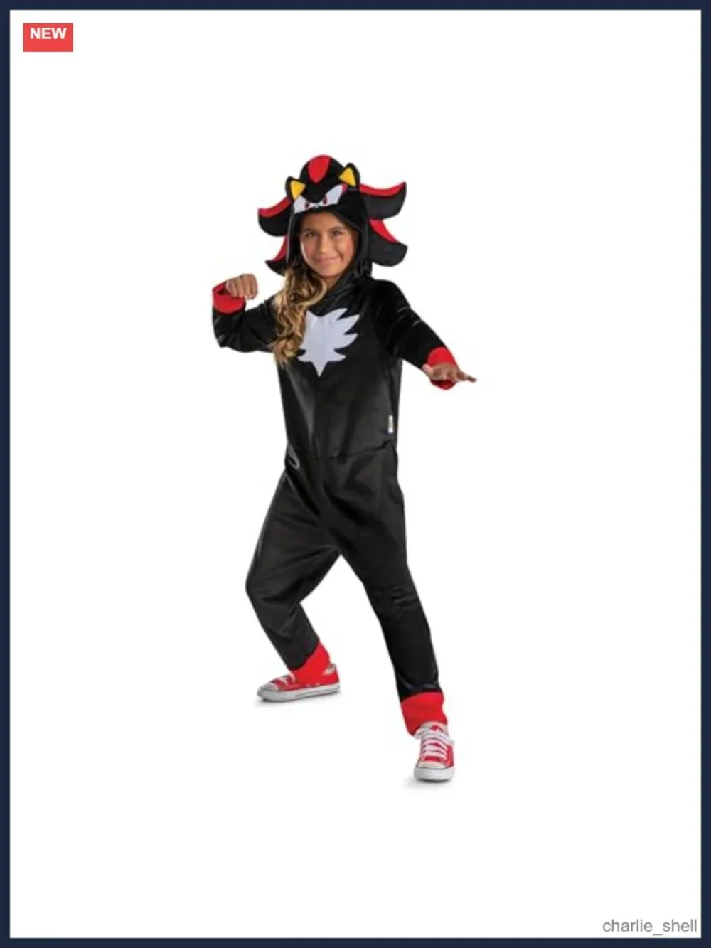Officially Licensed Shadow Costume Kids Hooded Jumpsuit Halloween Outfit